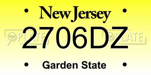 2706DZ New Jersey License Plate