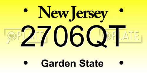 2706QT New Jersey License Plate