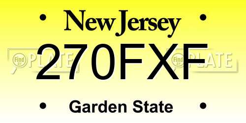 270FXF New Jersey License Plate