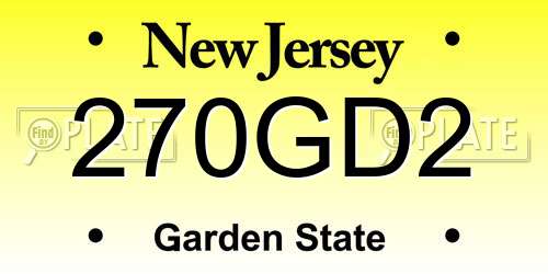270GD2 New Jersey License Plate