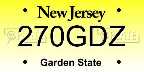 270GDZ New Jersey License Plate