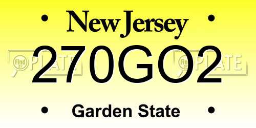270GO2 New Jersey License Plate