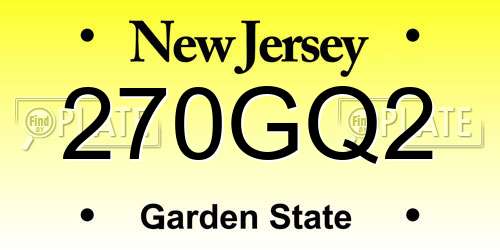 270GQ2 New Jersey License Plate