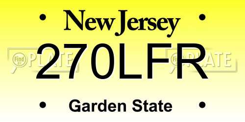 270LFR New Jersey License Plate
