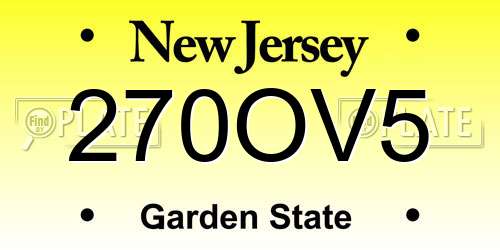 270OV5 New Jersey License Plate