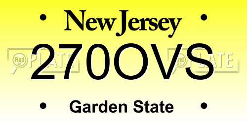 270OVS New Jersey License Plate