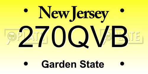 270QVB New Jersey License Plate