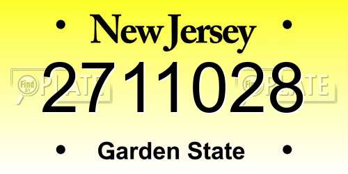 2711028 New Jersey License Plate