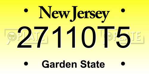 27110T5 New Jersey License Plate