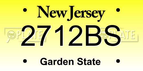2712BS New Jersey License Plate