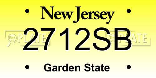 2712SB New Jersey License Plate