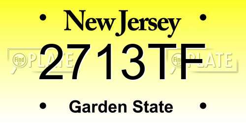 2713TF New Jersey License Plate