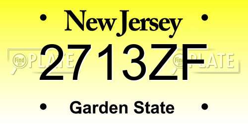 2713ZF New Jersey License Plate