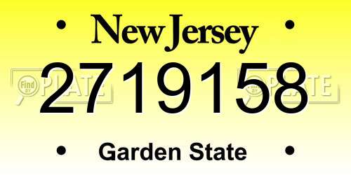 2719158 New Jersey License Plate
