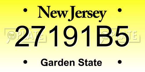 27191B5 New Jersey License Plate