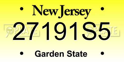 27191S5 New Jersey License Plate