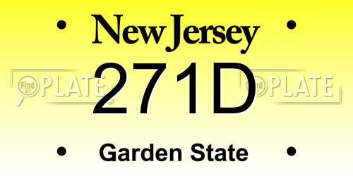 271D New Jersey License Plate