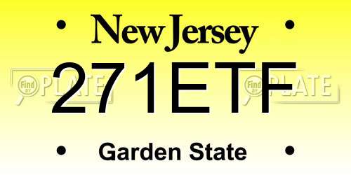 271ETF New Jersey License Plate