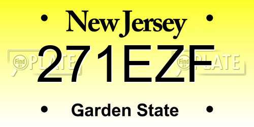 271EZF New Jersey License Plate