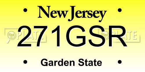 271GSR New Jersey License Plate