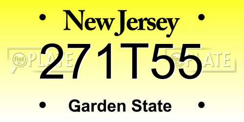 271T55 New Jersey License Plate