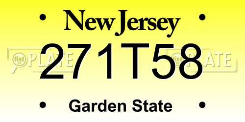 271T58 New Jersey License Plate