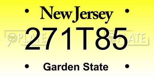 271T85 New Jersey License Plate