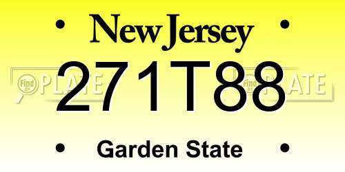 271T88 New Jersey License Plate