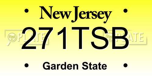 271TSB New Jersey License Plate