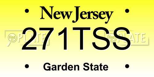 271TSS New Jersey License Plate
