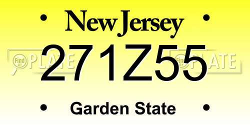 271Z55 New Jersey License Plate