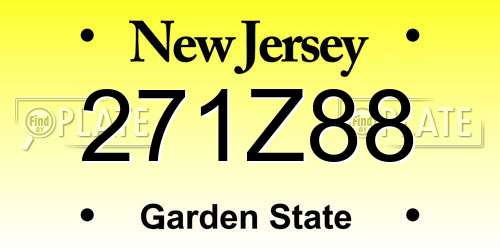 271Z88 New Jersey License Plate