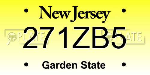 271ZB5 New Jersey License Plate