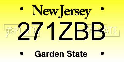 271ZBB New Jersey License Plate
