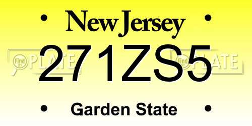 271ZS5 New Jersey License Plate