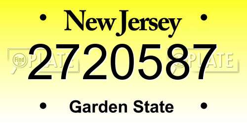 2720587 New Jersey License Plate