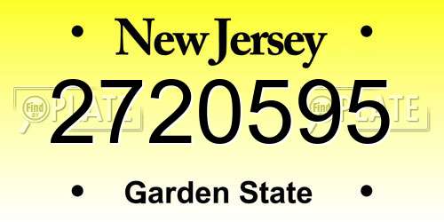 2720595 New Jersey License Plate