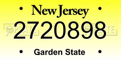 2720898 New Jersey License Plate