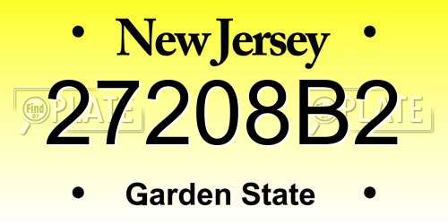 27208B2 New Jersey License Plate