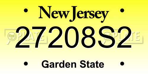 27208S2 New Jersey License Plate