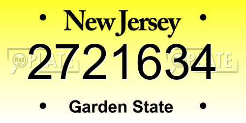2721634 New Jersey License Plate