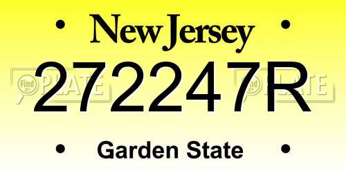 272247R New Jersey License Plate