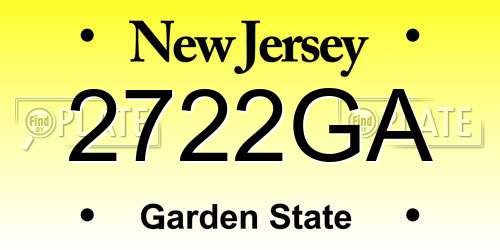 2722GA New Jersey License Plate