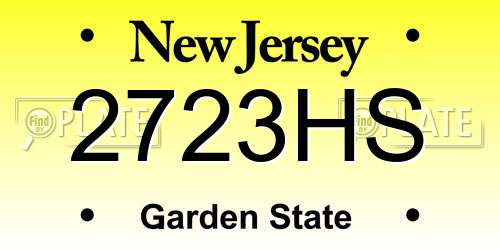2723HS New Jersey License Plate