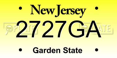 2727GA New Jersey License Plate