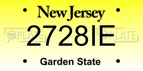 2728IE New Jersey License Plate