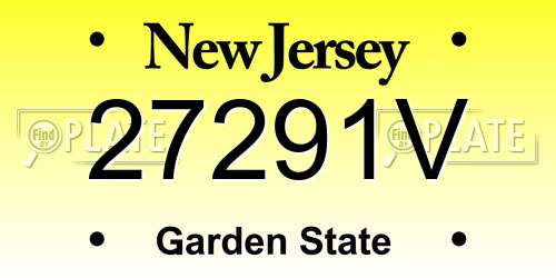 27291V New Jersey License Plate