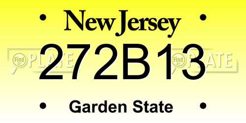 272B13 New Jersey License Plate