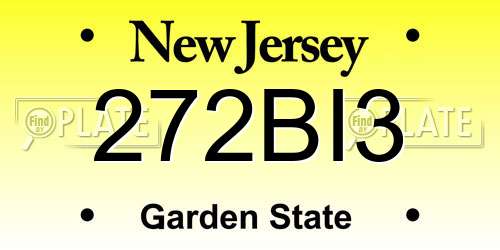 272BI3 New Jersey License Plate