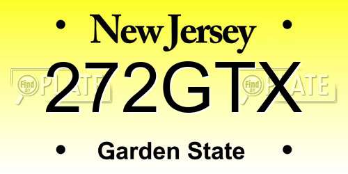 272GTX New Jersey License Plate